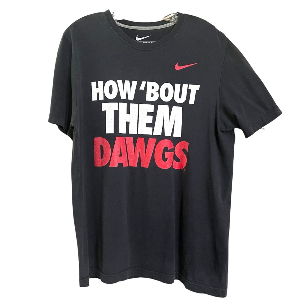 Nike Vintage How Bout Them Dawgs Georgia Bulldogs Logo Black T Shirt Sz L GUC